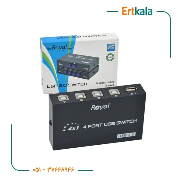 دیتا سویچ 1/4 Usb اتومات برند Royal