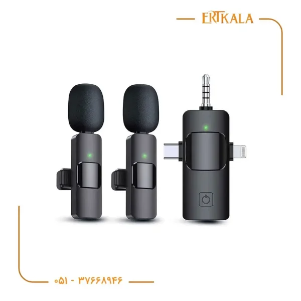 میکروفن بلوتوث یقه ای مدل k15 2mic